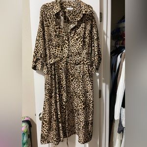 Calvin Klein button up fit and flare dress with pockets